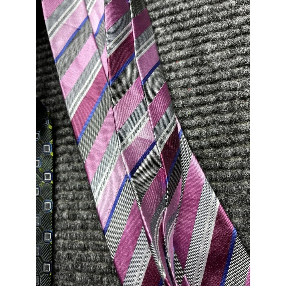 Geoffrey Beene 100% Silk Tie Mens One Size Multicolor Geometric Necktie Set Of 4